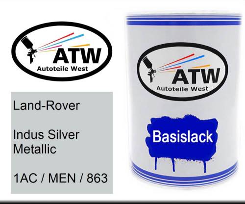 Land-Rover, Indus Silver Metallic, 1AC / MEN / 863: 500ml Lackdose, von ATW Autoteile West.